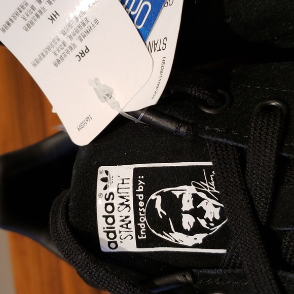 Adidas Originals Stan Smith Black Suede Shoes Men's 7.5 - Picture 3 of 8